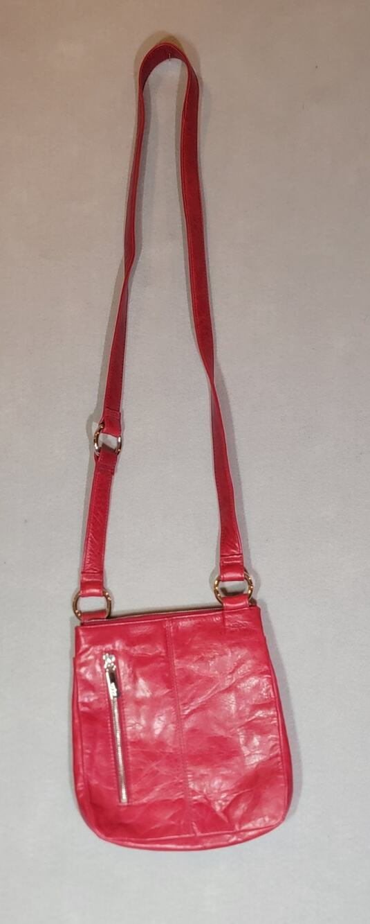 Hobo International Red Leather Crossbody Purse Bag Small Structured